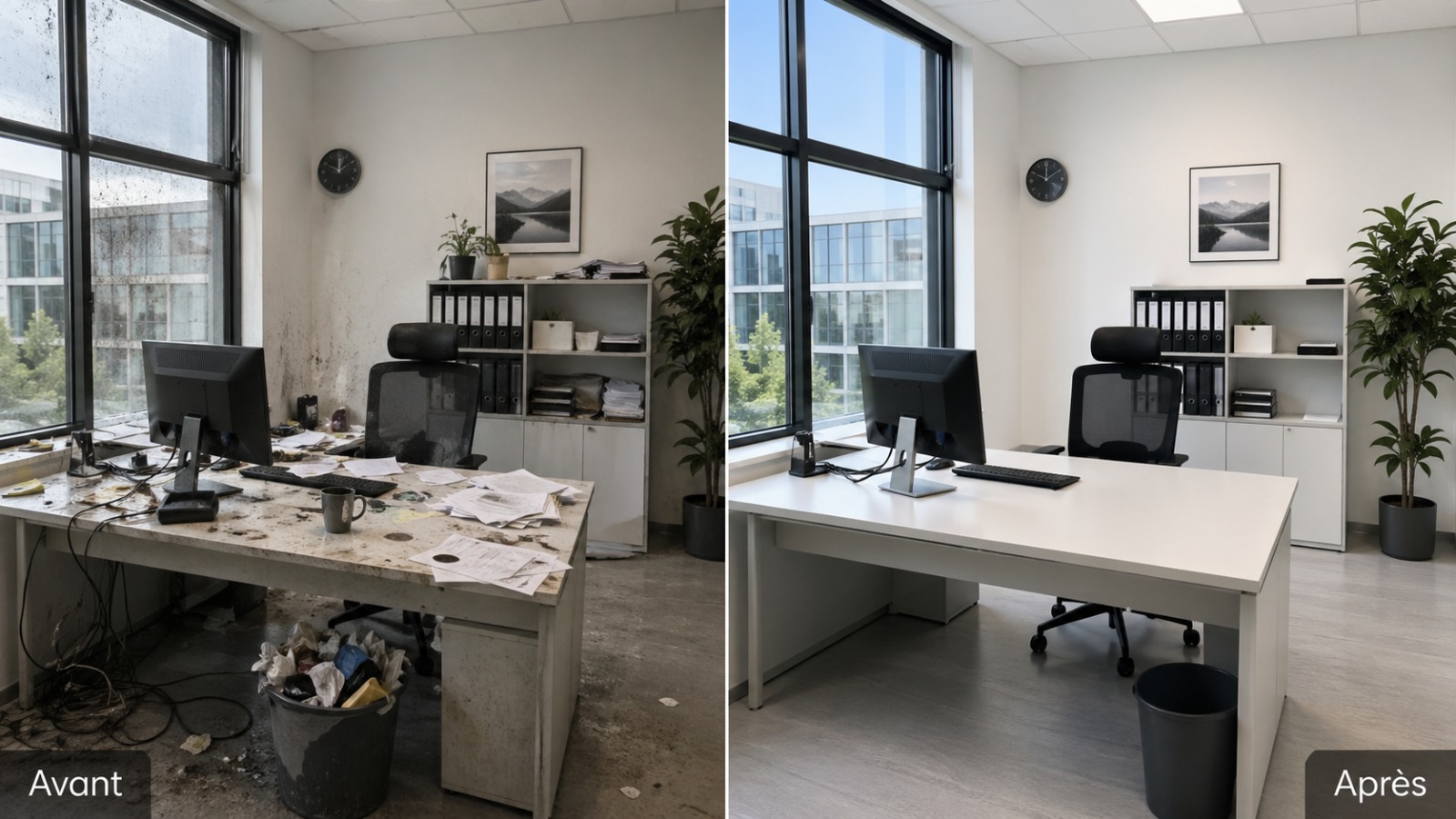 Avant / après — Bureau individuel