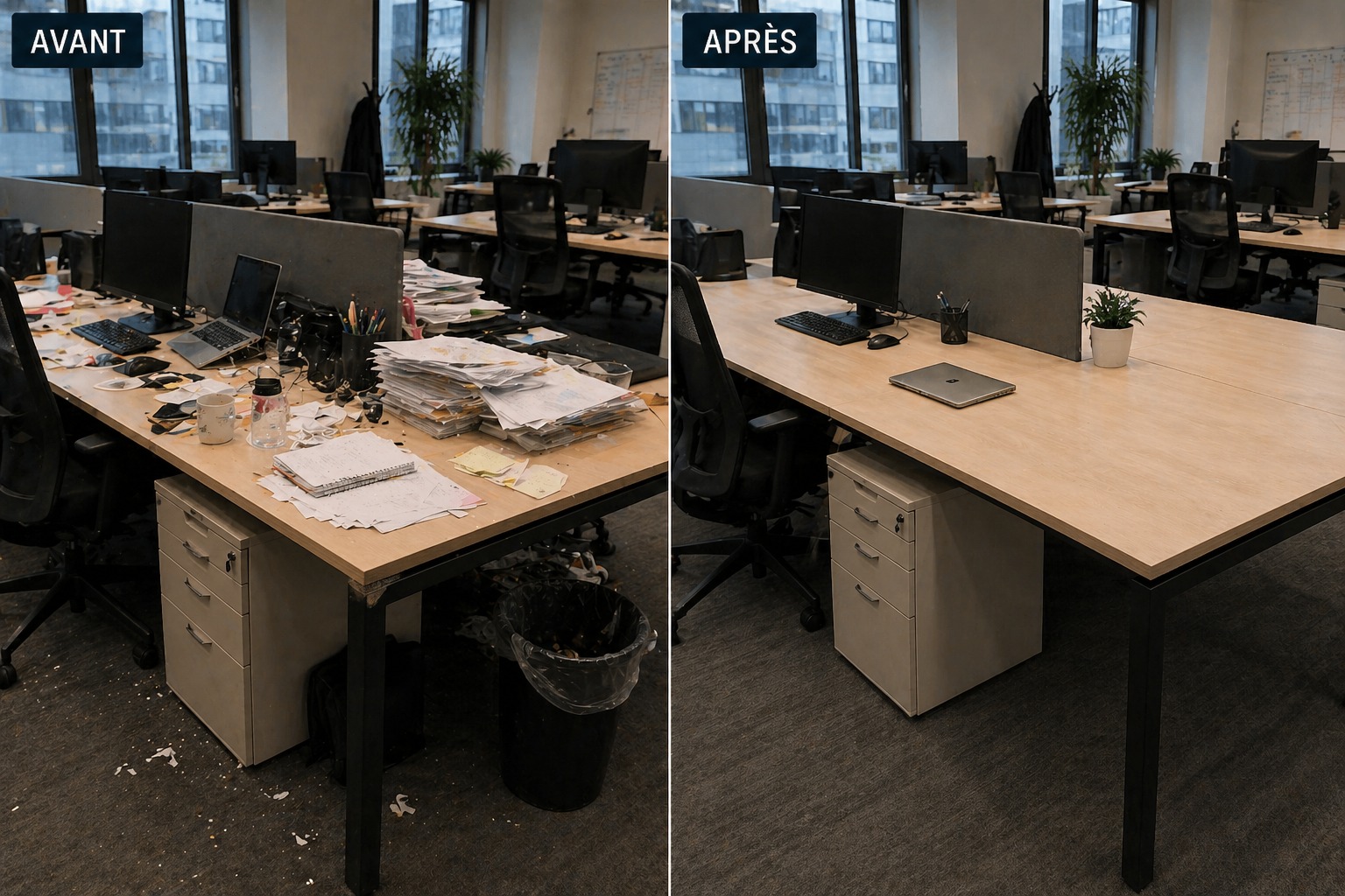 Avant / après — Open space
